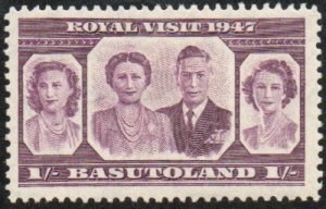 Basutoland 38 - Mint-H - 1sh British Royal Family  / Visit (1947)