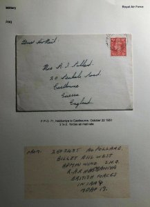 1951 Iraq British Army Field Post Airmail Cover To Eastbourne England