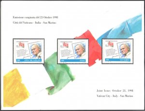 1998 Vatican Folder San Marino Italy Stamp and Collecting Day MNH **