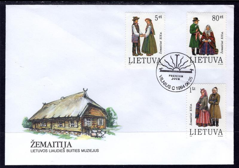 Lithuania 493-495 Costumes U/A FDC