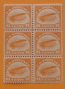 Scott#: C1 - Curtiss Jenny 6c Block of Six, VF/XF MNH OG Scott $480+