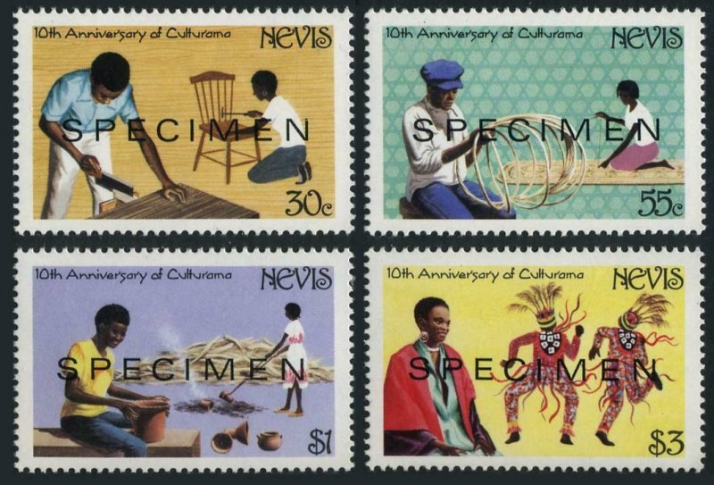 Nevis 361-364 SPECIMEN,MNH.Michel 164-167. Culturama carnival,10th Ann.1984.