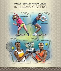 UGANDA - 2013 - Tennis, Williams Sisters - Perf 4v Sheet - Mint Never Hinged