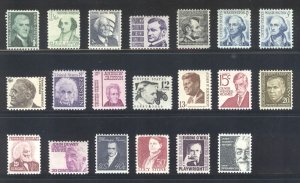 PROMINENT AMERICANS - Scott 1278 - 1295 - MNH Single Set