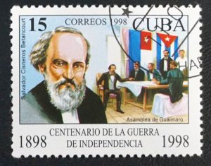 Cuba Sc# 3976  WAR FOR INDEPENDENCE  15c  SALVADOR CISNEROS 1998   used / cto