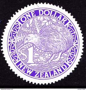 NEW ZEALAND 1999 QEII $1.00 Purple, Last Sunset Kiwi FU