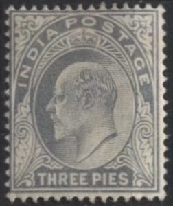 India 60 (used? ng) 3p Edward VII, gray (1902)
