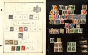 Bavaria - Germany Stamp Collection on 10 Scott International Pages, 1849-20 (BD)