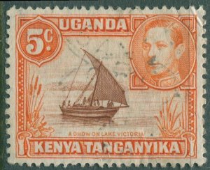 Kenya Uganda Tanganyika 1938 SG133 5c Dhow on Lake Victoria KGVI FU