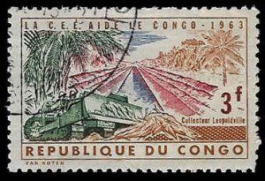 Congo #458 Used - OG (CTO); 3fr Bulldozer (1963)