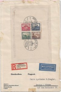 Berlin to Bochum, Germany 1930 Registered Sc #B33 IPOSTA Souvenir Sheet (52026)