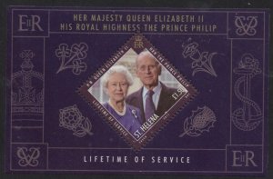 St Helena Sc 1053 2011 QE II & Philip Lifetime of Service stamp sheet mint NH