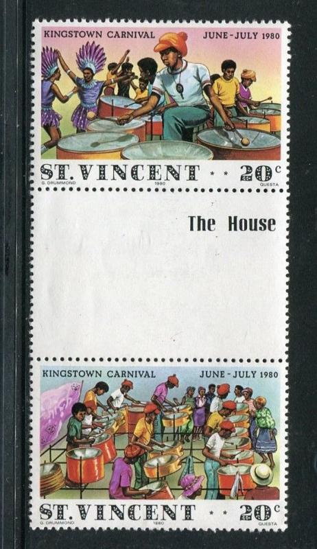 St Vincent 602, MNH, Kingstown Carnival Gutter Pair 1980. x28082