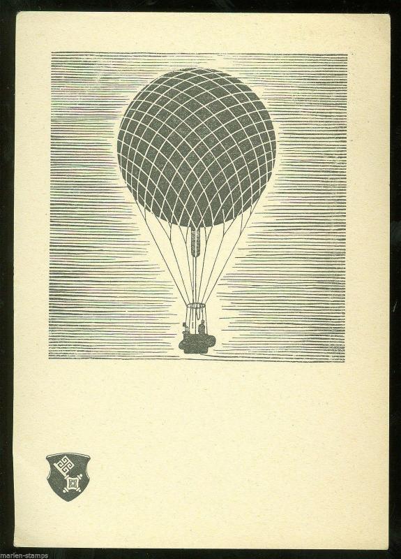 GERMANY BALLON POST CARD BREMEN 11.3.1951 AS SHOWN 