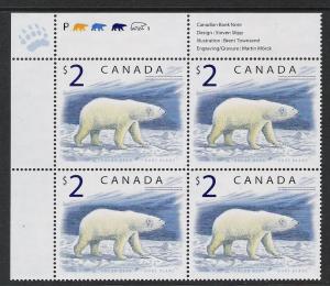 Canada #1690 UL PL BL Polar Bear $2 MNH