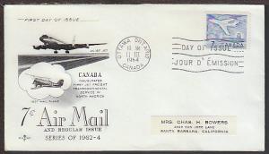 Canada Airplane 1964 Label FDC BIN 19321