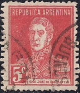 Argentina #345 5 cent San Martin used F-VF