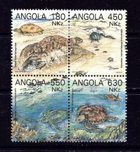 Angola 882 MH 1993 Turtles block of 4