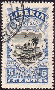 Liberia 165 - Used - 5c Symbols of Liberia (1918)