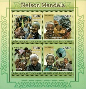 Togo 2011 - Nelson Mandela, African People and Minerals - Sheet of 4 - MNH