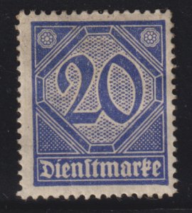 Germany O5 Dienstmarke 20Pf 1920