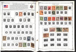 United States Stamp Collection on 45 Regent Pages, 1847-1966