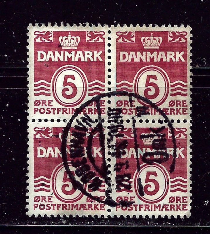 Denmark 224  Used 1938 Block of 4    #4