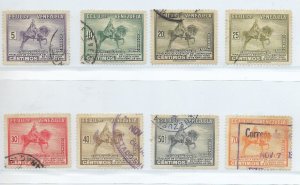 VENEZUELA 1951 BOLIVAR STATUE HORSE MILITARY SC C322-29 USED SET