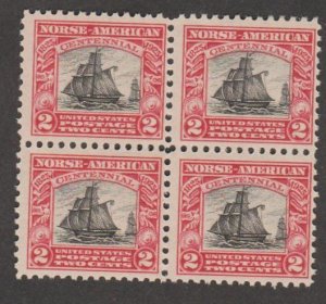 U.S. Scott #620 Norse-American Stamps - Mint NH Block of 4