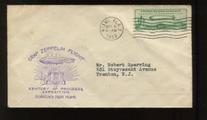 C18 CENTURY OF PROGRESS OCT 6 1933 MIAMI CACHET FIRST DAY COVER (LV 1186)