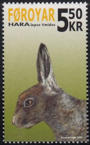 Faroe Islands 2005 MNH Sc #455 5.50k Brown Hare