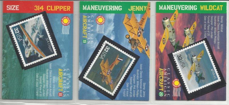 3142a-3142t  Twenty 32c Classic American Aircraft Stampers Cards MNH