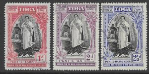 Tonga 70-72   1938  set  3   fvf Used ( short perfs )