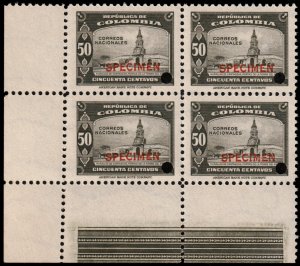 ✔️ COLOMBIA 1945 - CARTAGENA CLOCK TOWER BLOCK/4  - Mi. 465 SC. 523 MNH **[6.4]