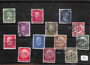 E0062 Germany Empire German Reich stamps selection famous people personalities