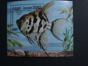 CAMBODIA-1992 SC#1202  LOVELY BEAUTIFULTROPICAL ANGEL FISHE MNH-S/S SHEET VF WE