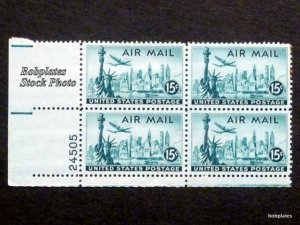 BOBPLATES #C35 NY Skyline Plate Block Wet MNH DCV=$1.75~See Details for #s/Pos