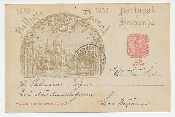 Postal stationery Portugal 1898 Church of Jeronimos