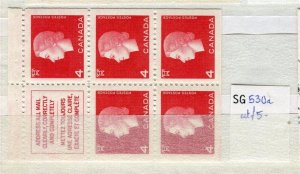 CANADA; 1960s early QEII fine Mint BOOKLET PANE