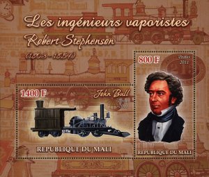 Robert Stephenson Steam Engineer Souvenir Sheet of 2 Stamps Mint NH