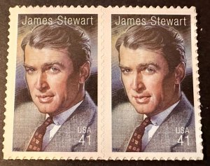 US # 4197 James Stewart pair 41c 2007 mint Nh