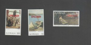 Australian Stamps Mint Specimen $10 $5 $2 Paintings set of 3 1984 MUH  