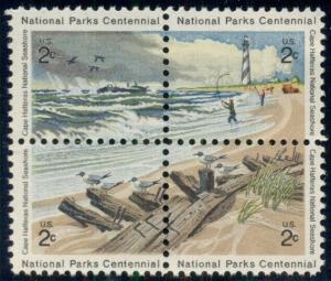 #1451a 2¢ CAPE HATTERAS LOT OF 100 MINT BLOCKS, SPICE UP YOUR MAILINGS!