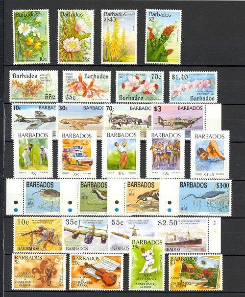 Barbados Scott 834 // 899 Mint NH (7 sets) Catalog Value $76.05