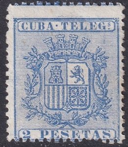 Cuba 1875 Sc telégrafo Ed 33 telegraph MLH* damaged perfs