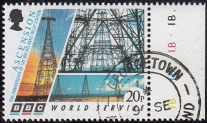 Ascension 1996 used Sc #656 20p Relay towers BBC Atlantic Relay Station 30th ann