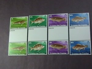 TRISTAN da CUNHA # 243-246-MINT/NH-COMPLETE SET OF CROSS GUTTER PAIRS--1978(#1)