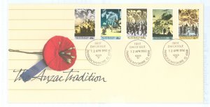 Australia  1174-78 1990 Complete set on U/A FDC; Australia & New Zealand Army Corps