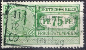 Germany 75 Pf. Frachtstempel Freight Revenue stamp Used 1909