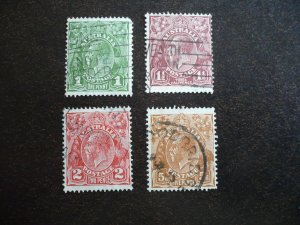 Stamps - Australia - Scott# 114-116,120 - Used Part Set of 4 Stamps